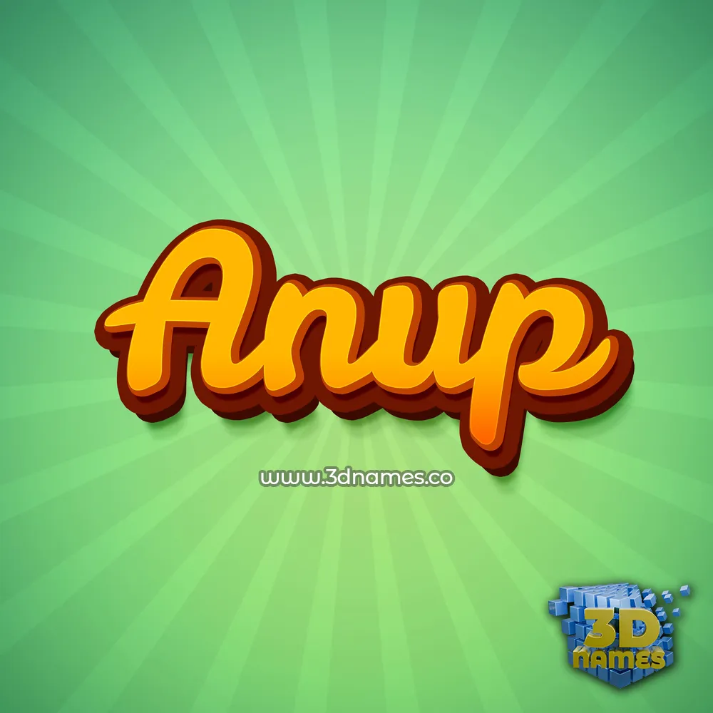 anup in Green Rays style - 3D name wallpaper