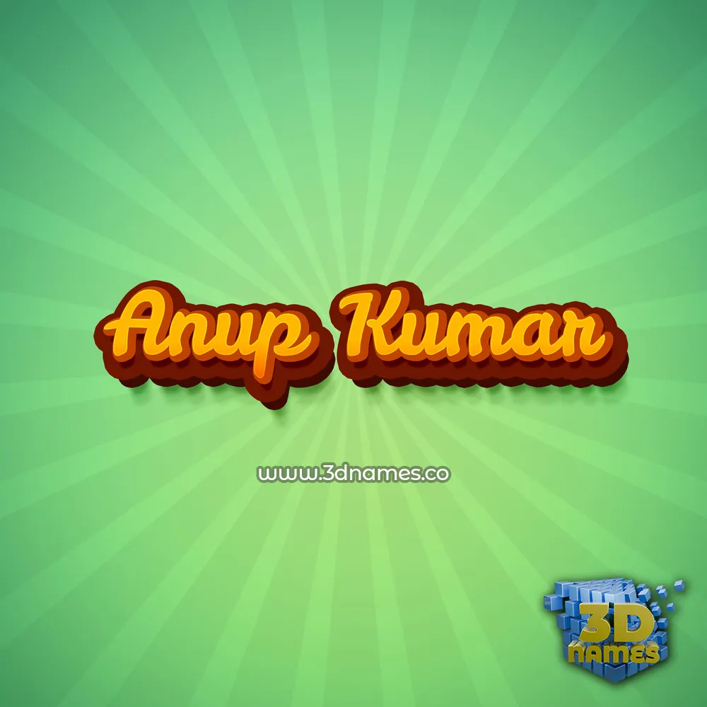 anup kumar in Green Rays style - 3D name wallpaper