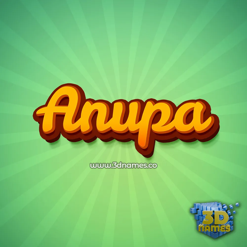 anupa in Green Rays style - 3D name wallpaper