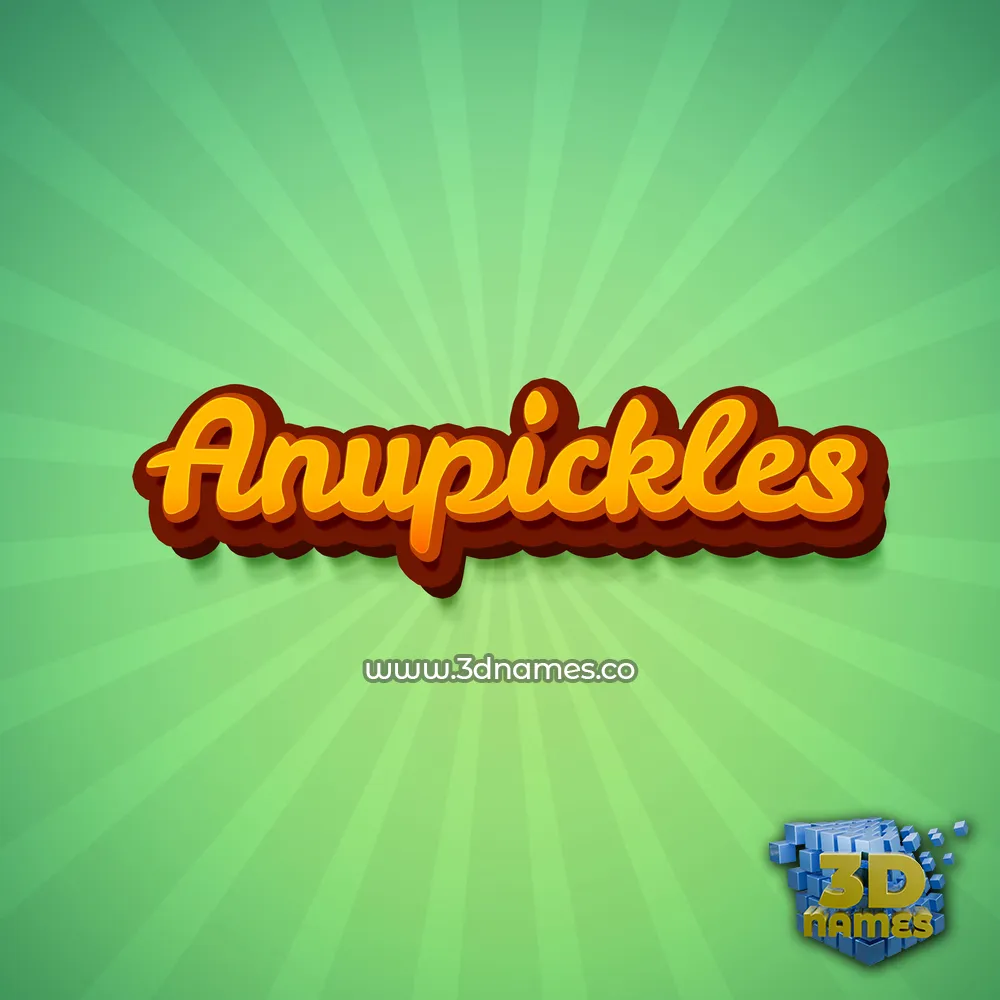 anupickles in Green Rays style - 3D name wallpaper