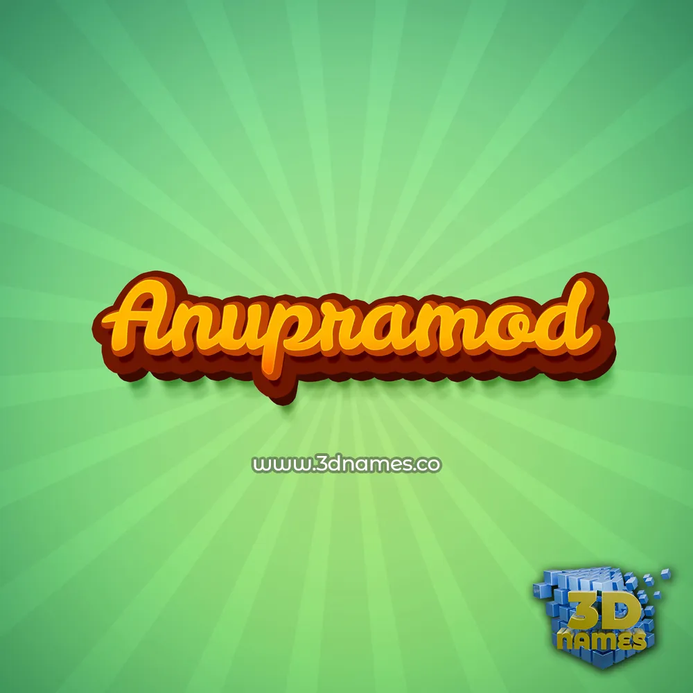 anupramod in Green Rays style - 3D name wallpaper