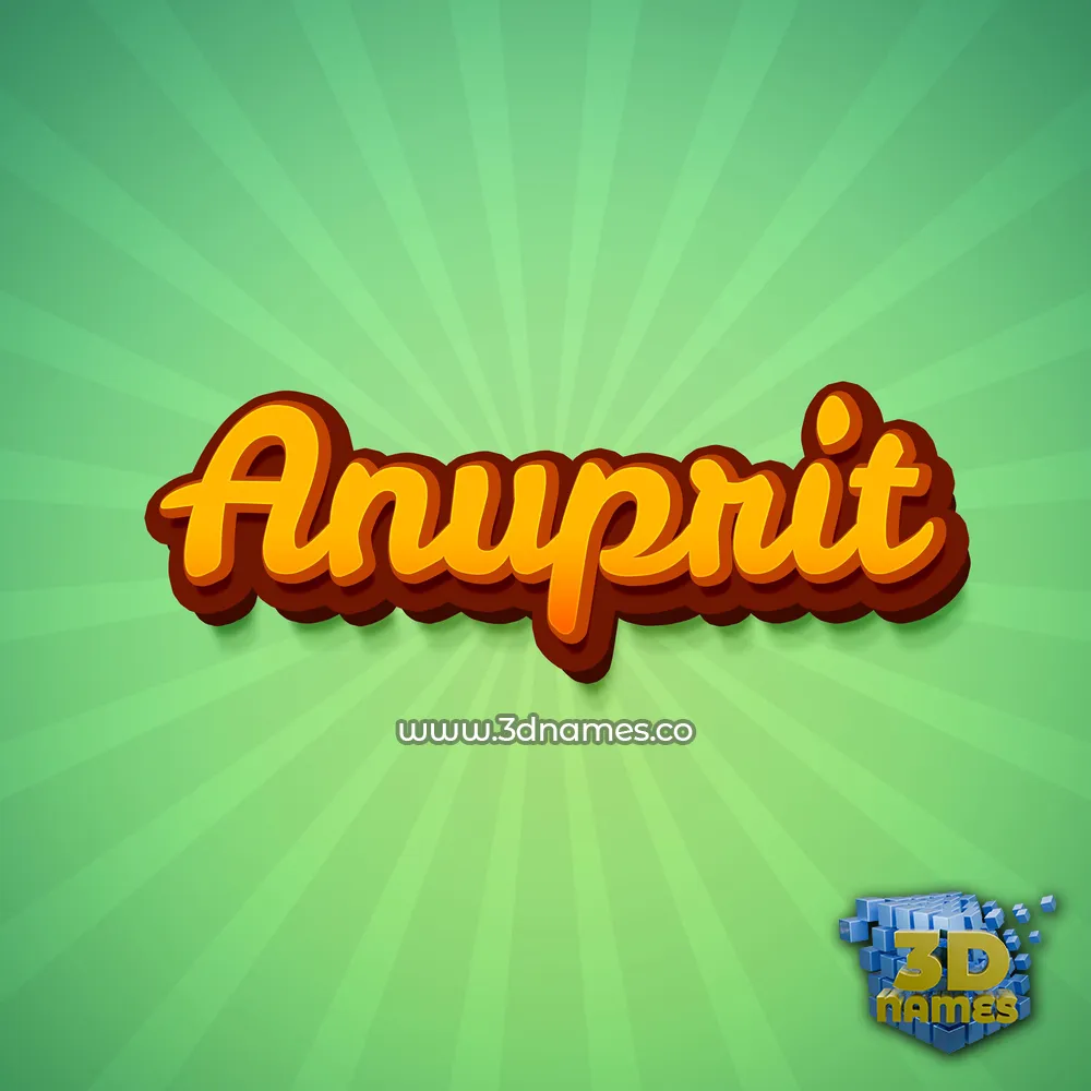 anuprit in Green Rays style - 3D name wallpaper