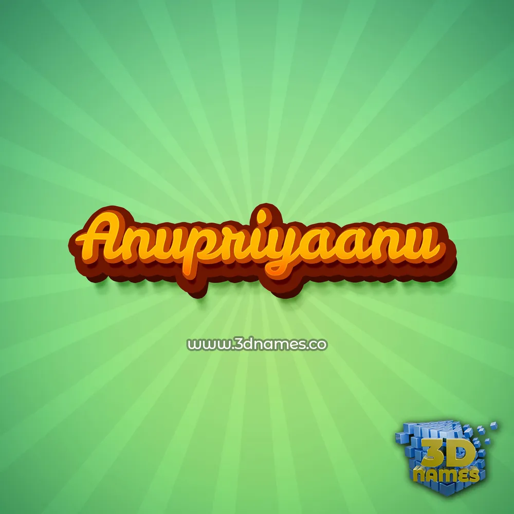 anupriyaanu in Green Rays style - 3D name wallpaper