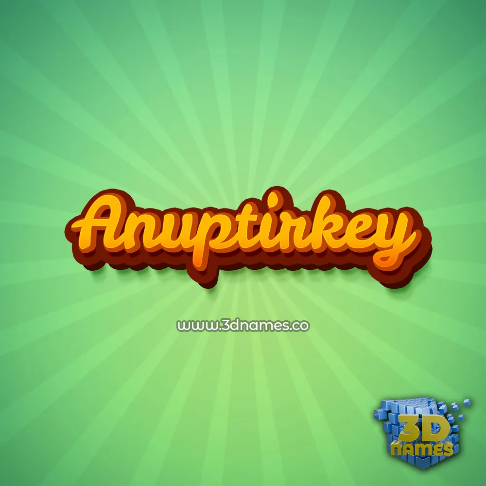 anuptirkey in Green Rays style - 3D name wallpaper