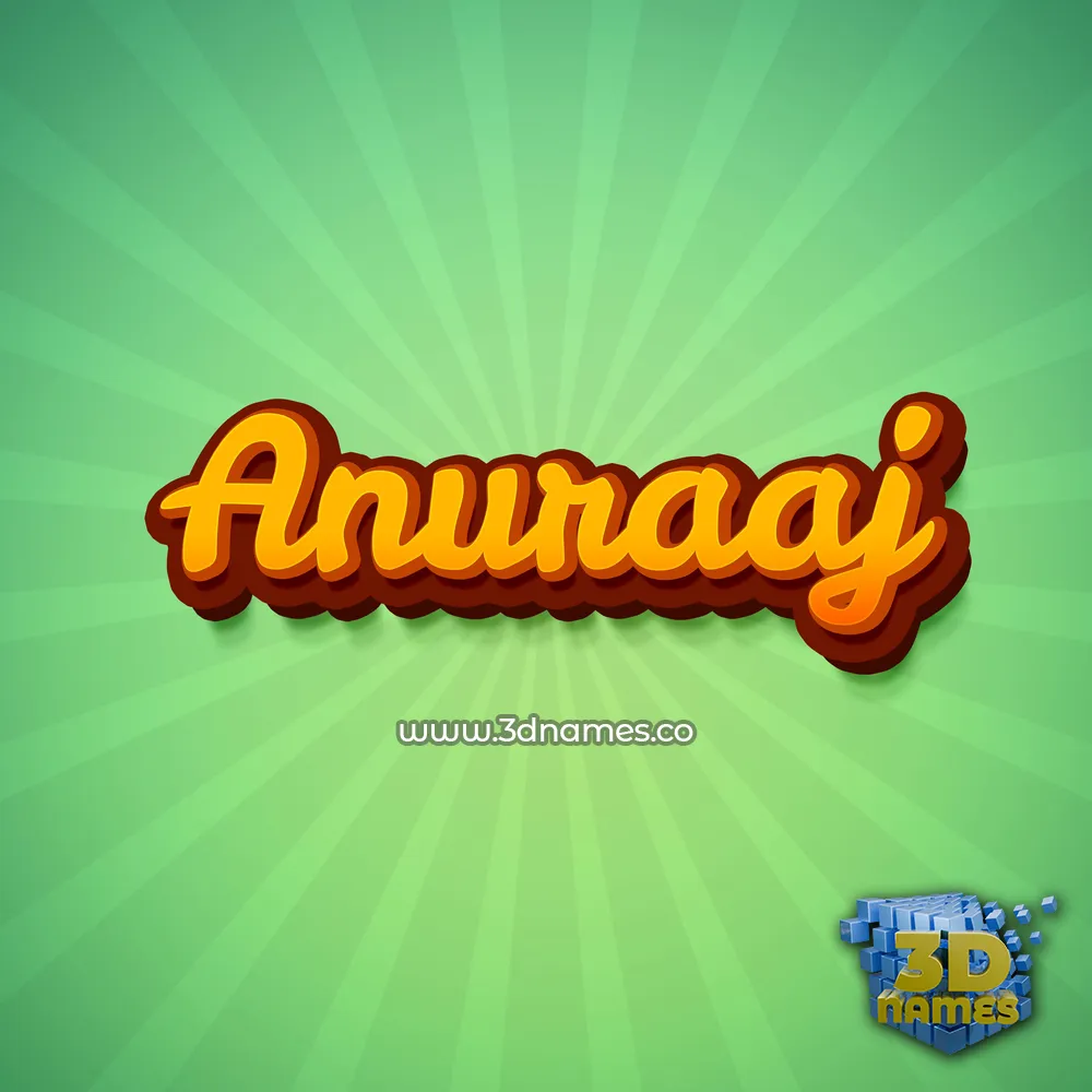 anuraaj in Green Rays style - 3D name wallpaper