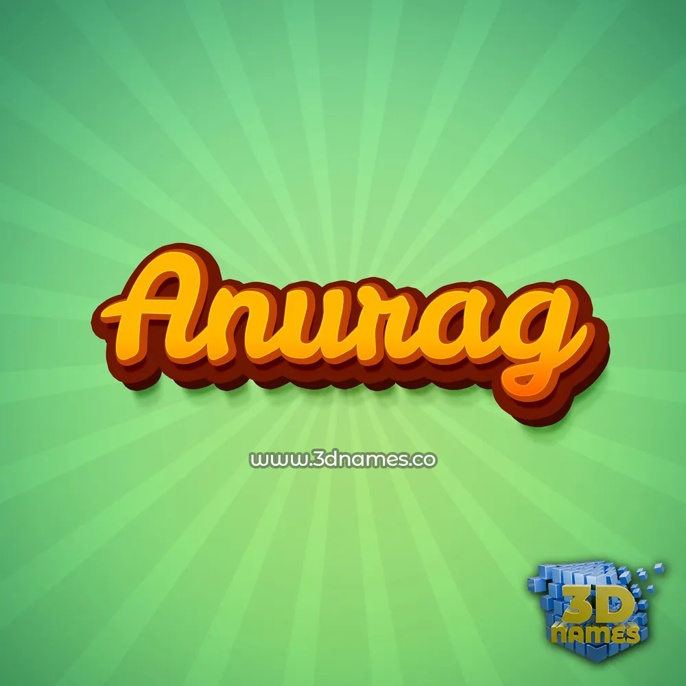 anurag in Green Rays style - 3D name wallpaper