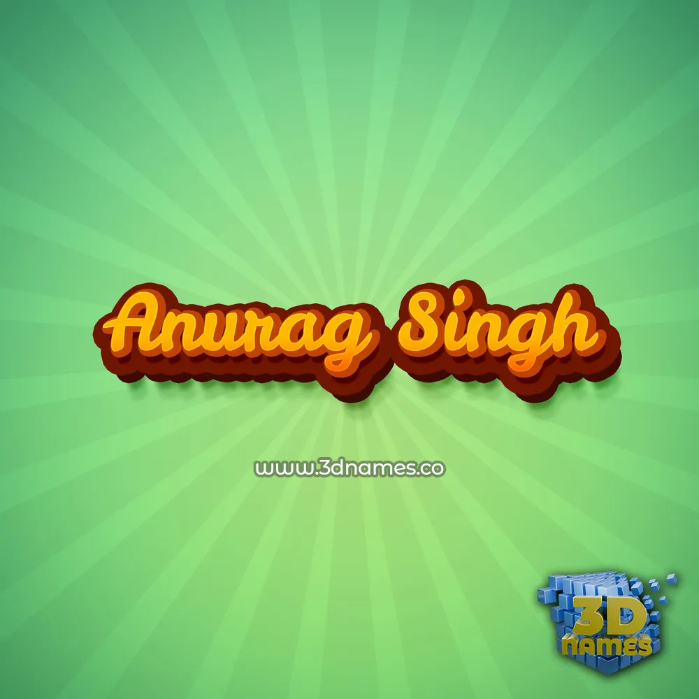 anurag singh in Green Rays style - 3D name wallpaper