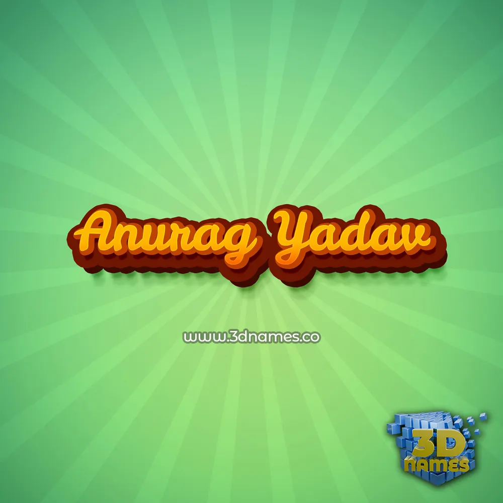 anurag yadav in Green Rays style - 3D name wallpaper
