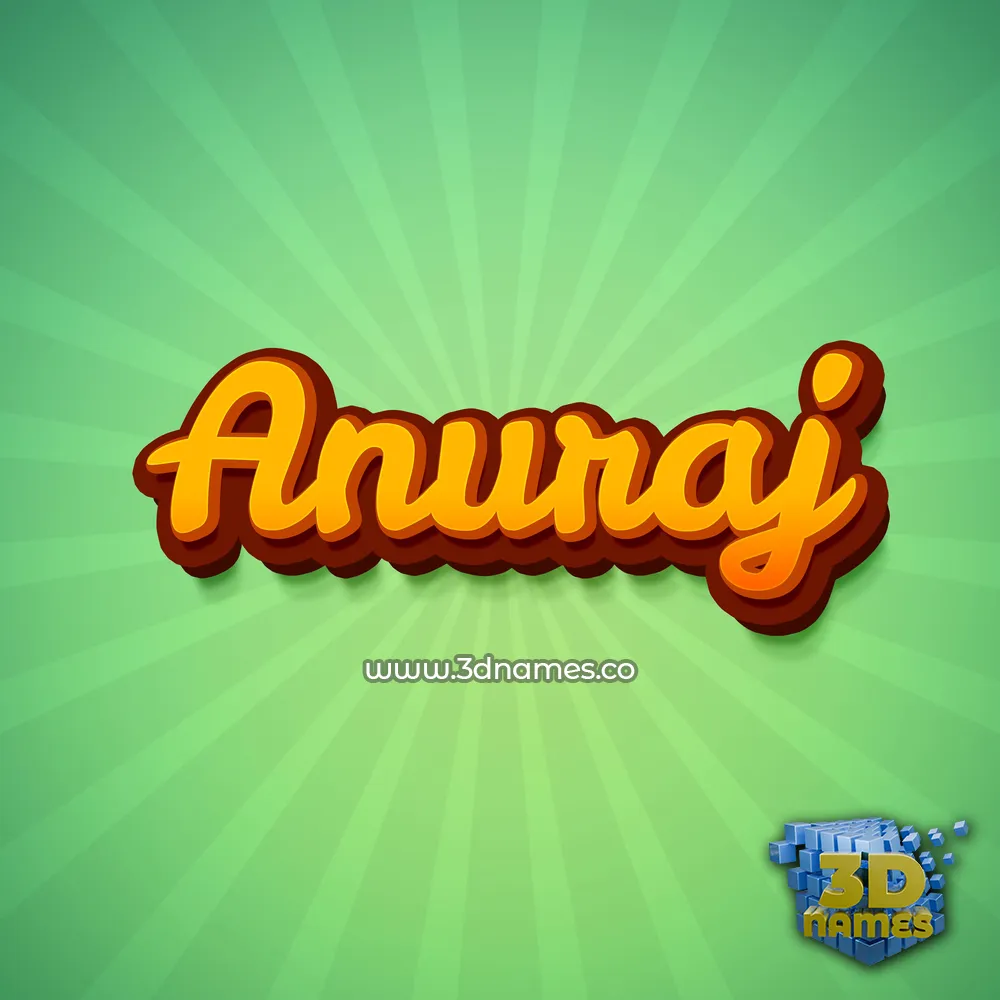 anuraj in Green Rays style - 3D name wallpaper
