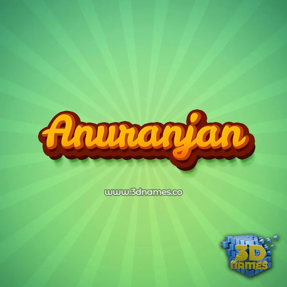 anuranjan in Green Rays style - 3D name wallpaper