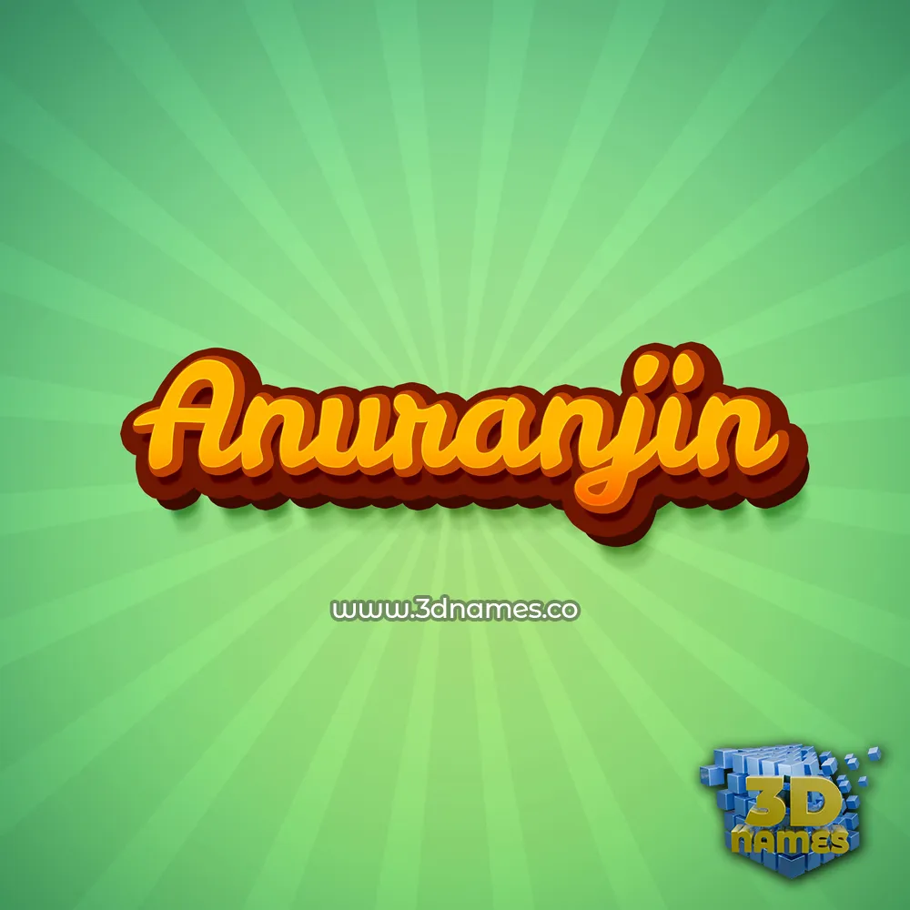 anuranjin in Green Rays style - 3D name wallpaper