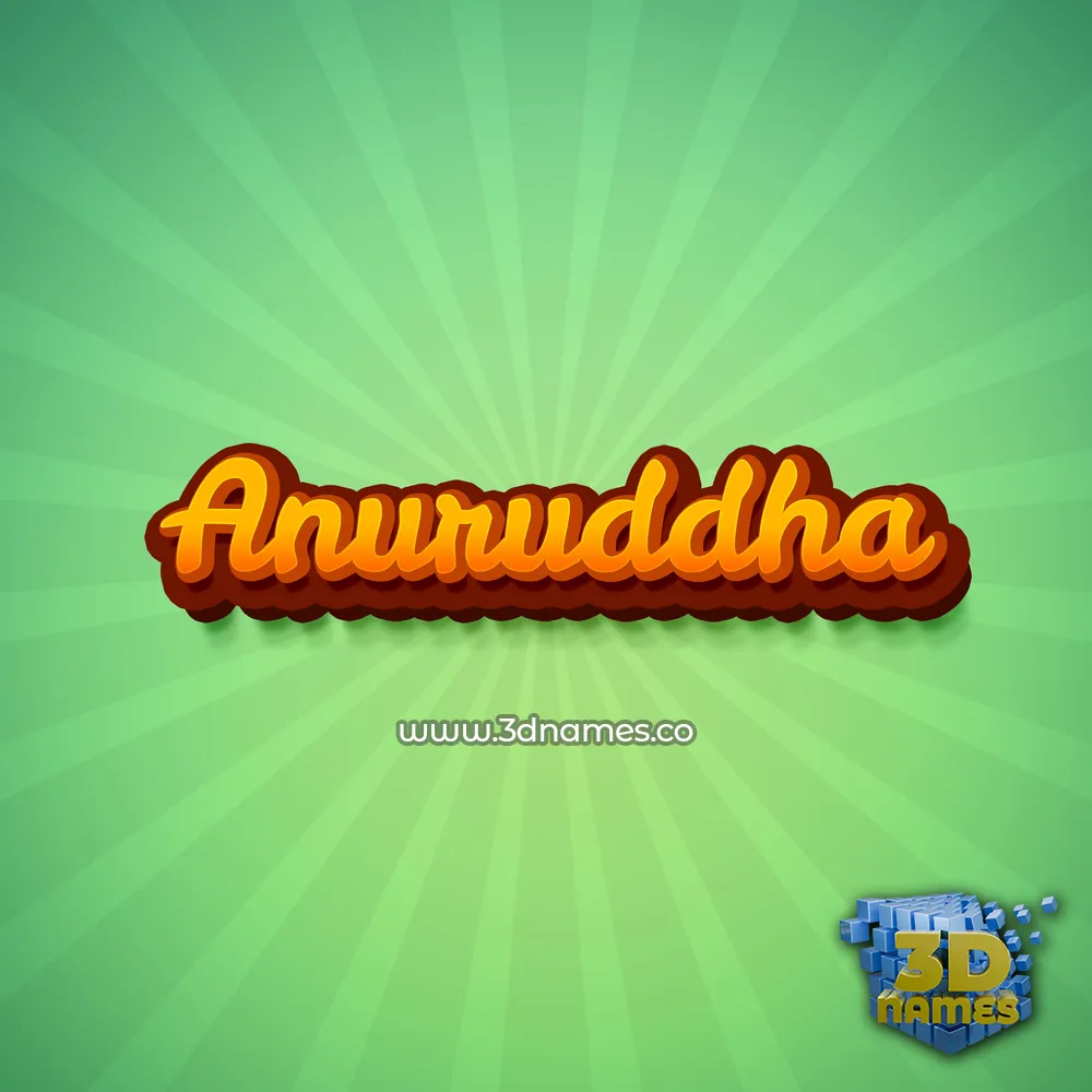 anuruddha in Green Rays style - 3D name wallpaper