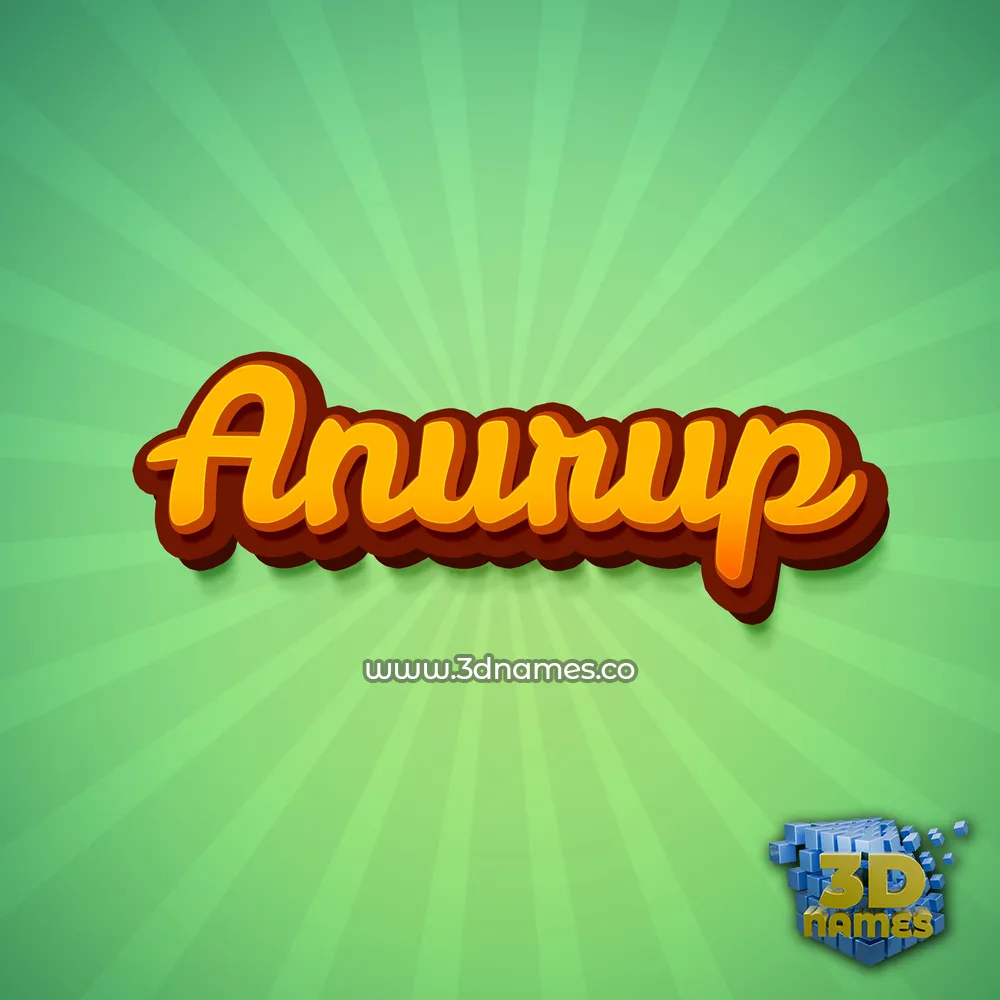 anurup in Green Rays style - 3D name wallpaper