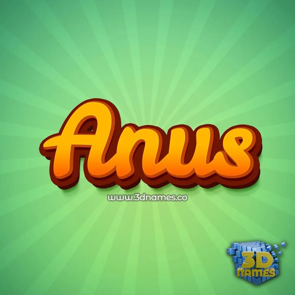 anus in Green Rays style - 3D name wallpaper