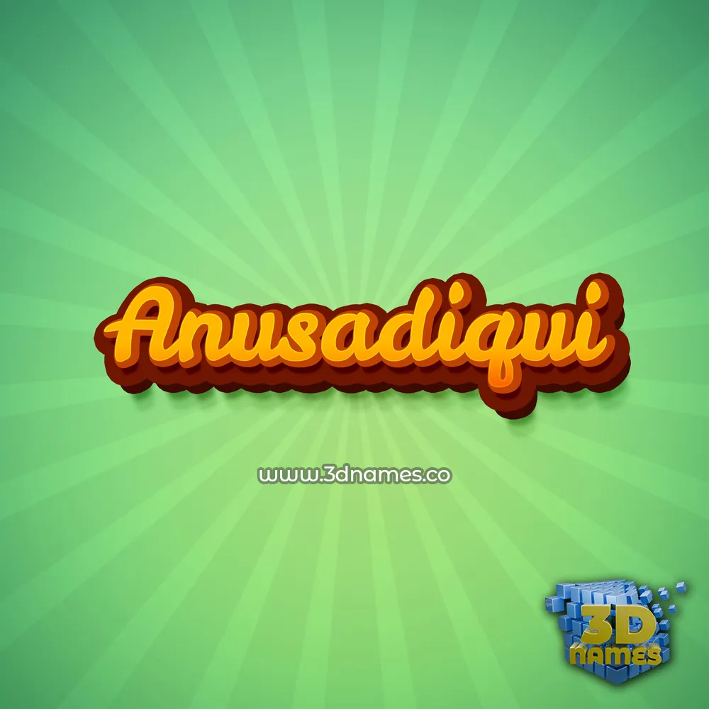 anusadiqui in Green Rays style - 3D name wallpaper