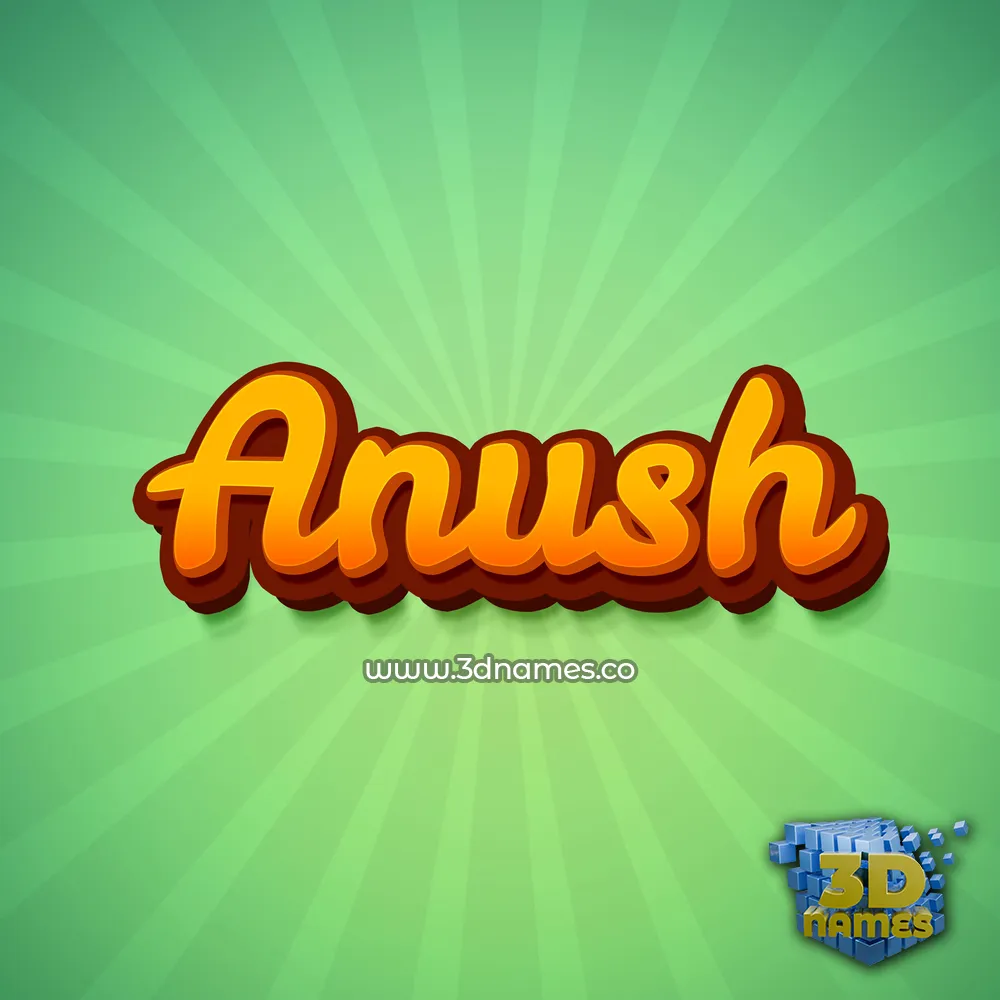 anush in Green Rays style - 3D name wallpaper