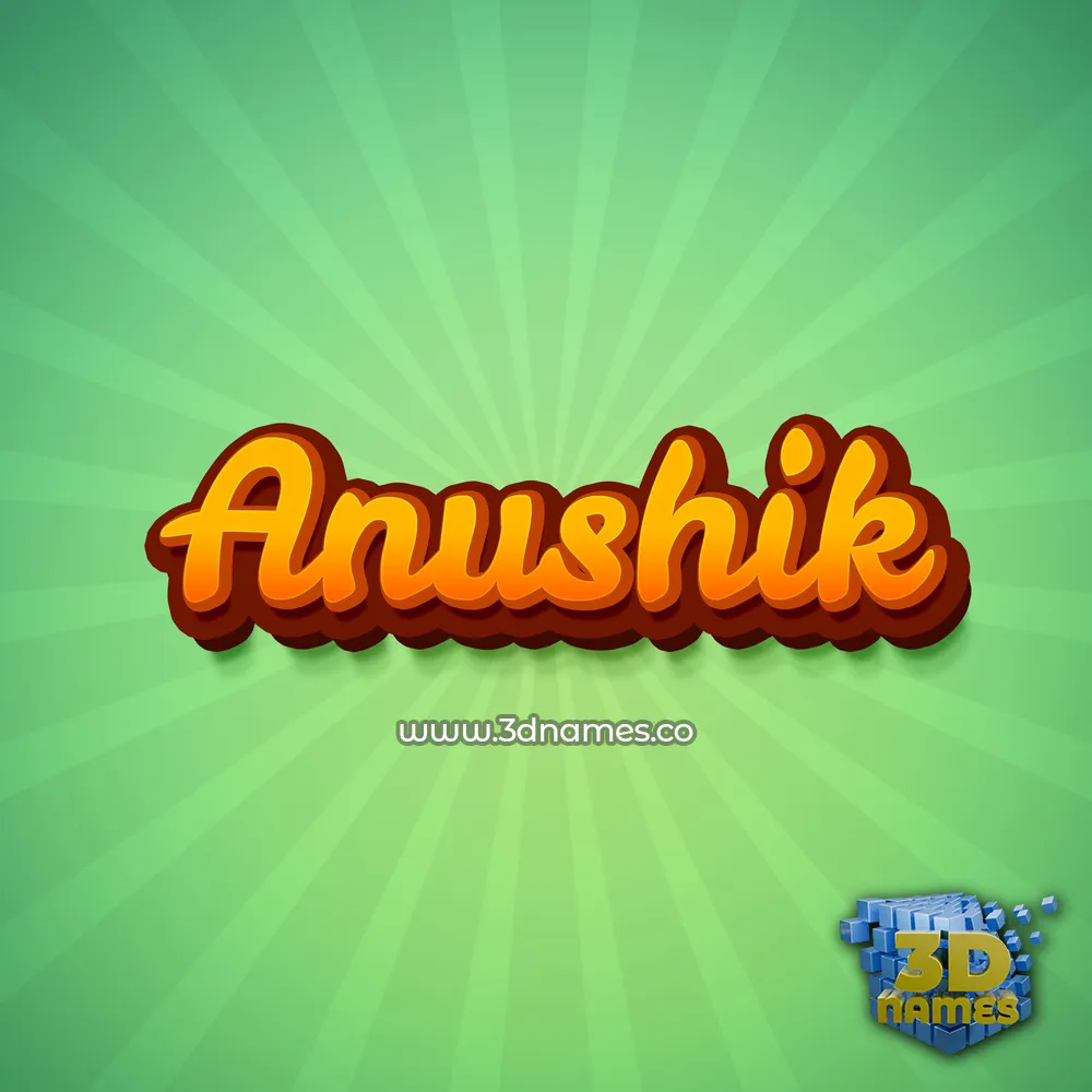 anushik in Green Rays style - 3D name wallpaper