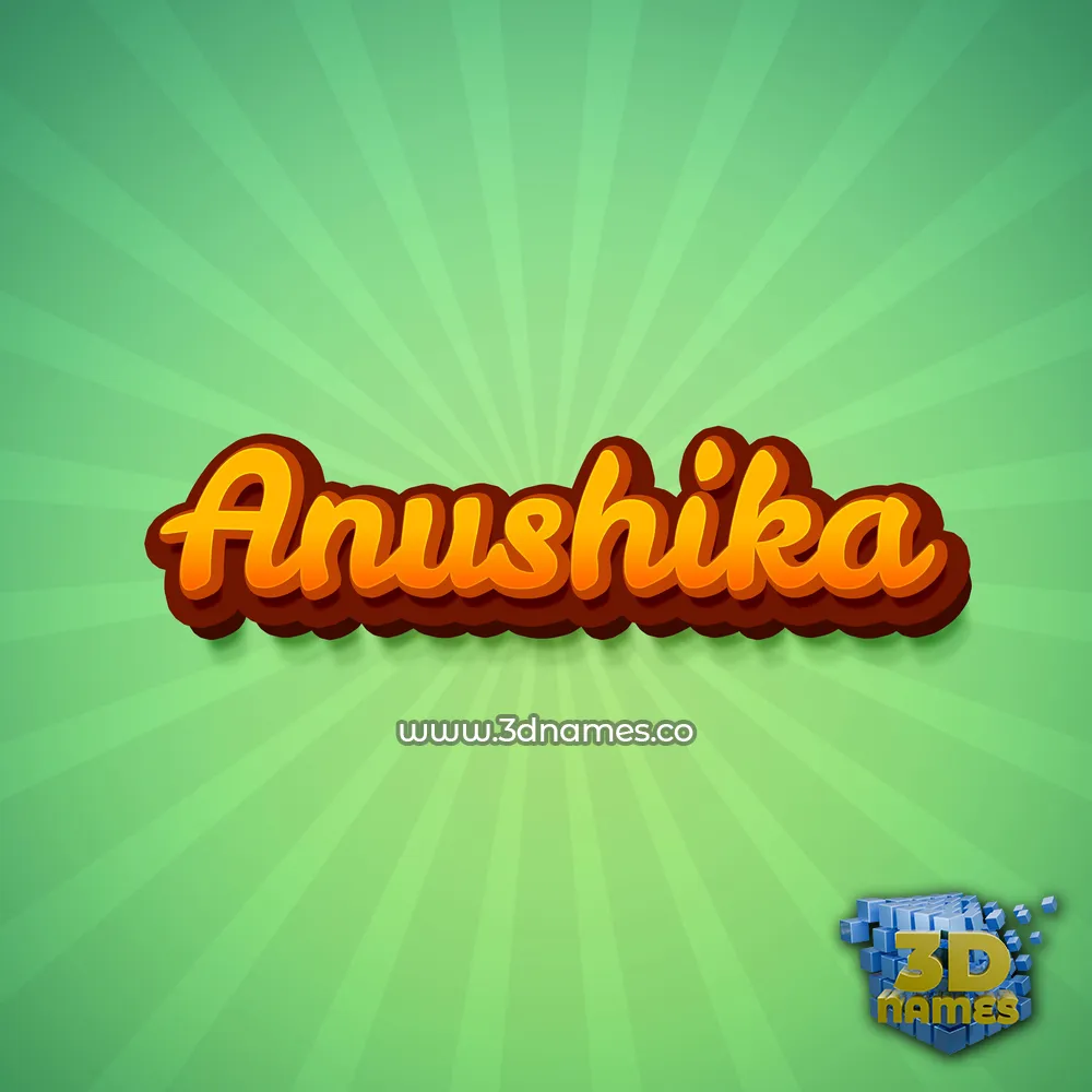 anushika in Green Rays style - 3D name wallpaper