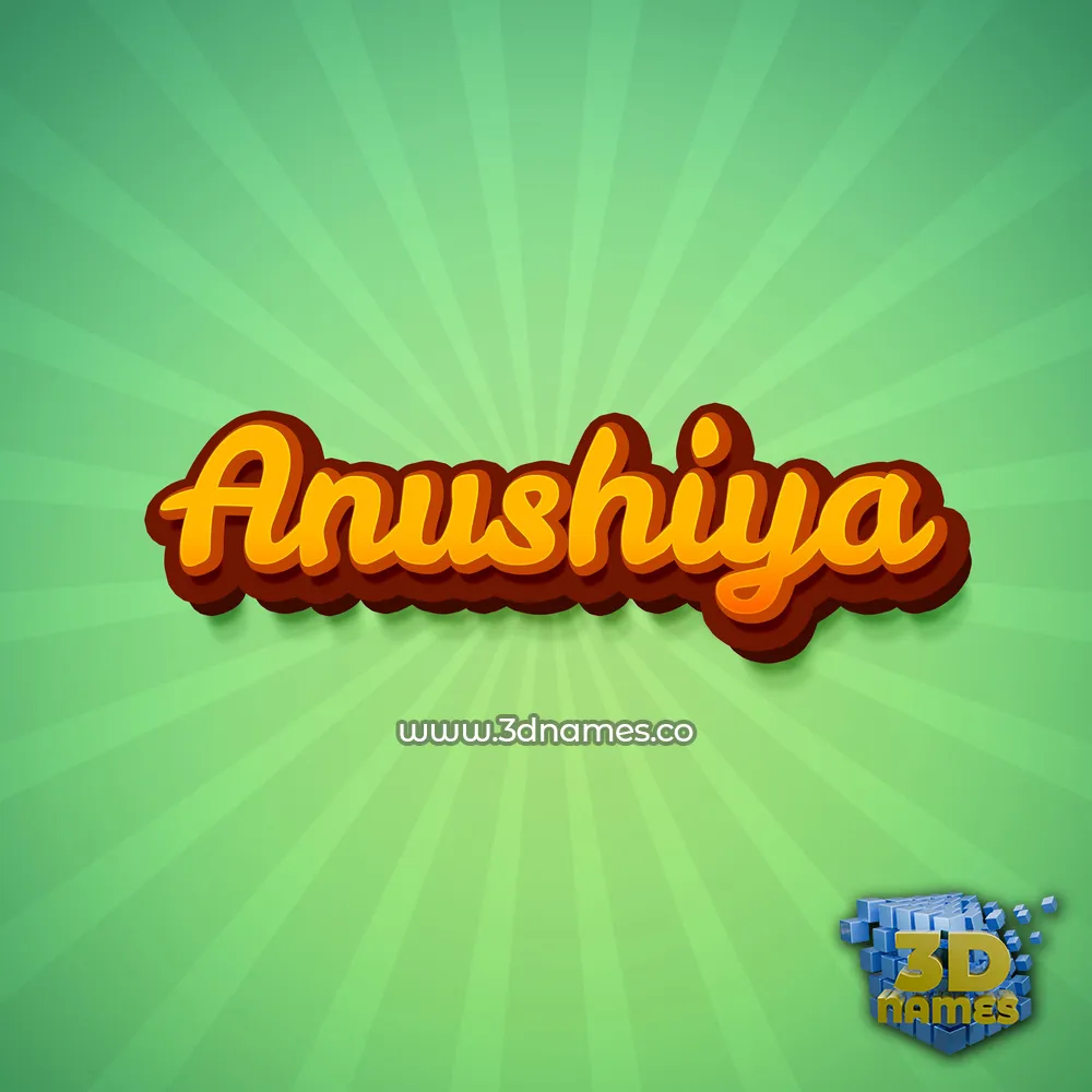 anushiya in Green Rays style - 3D name wallpaper