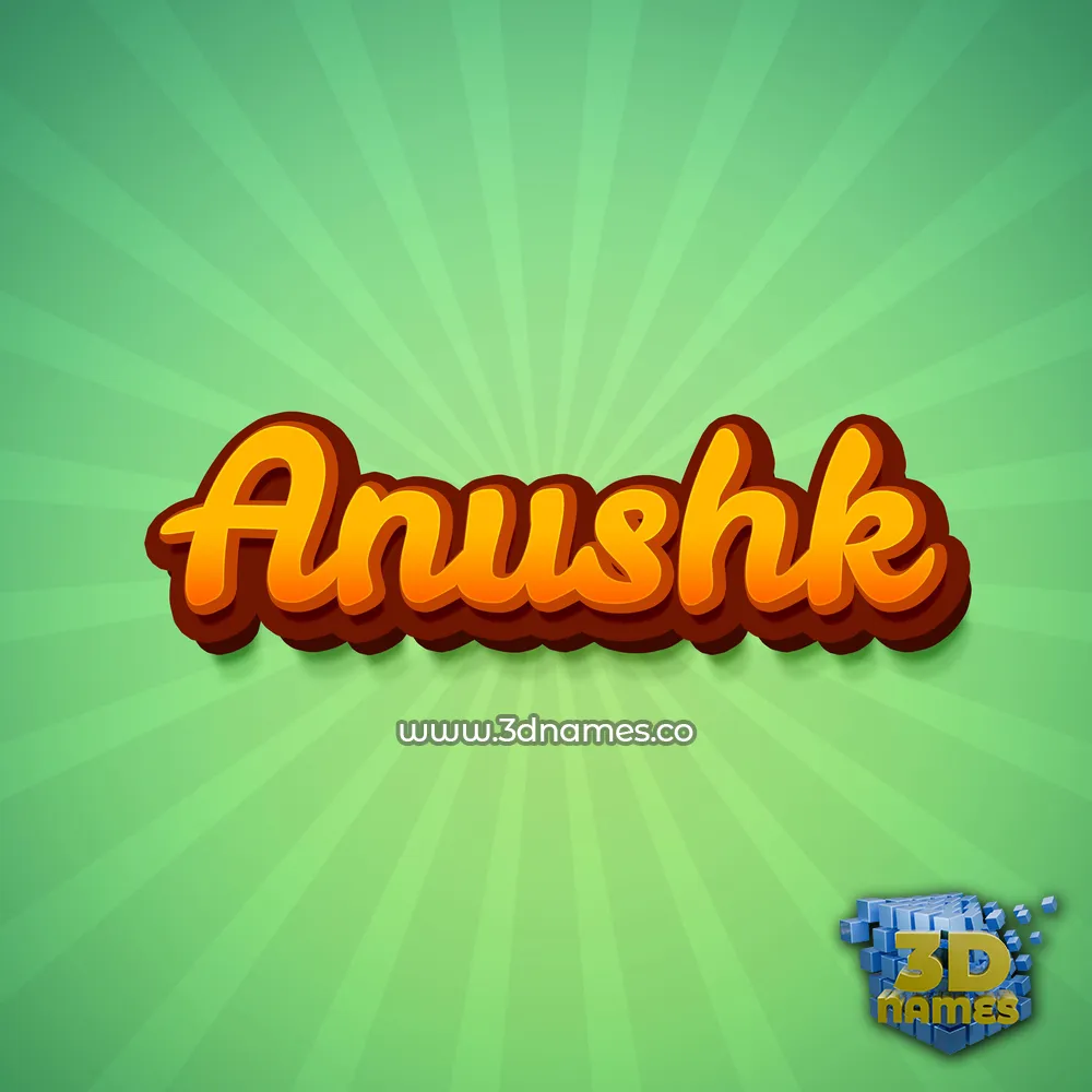 anushk in Green Rays style - 3D name wallpaper