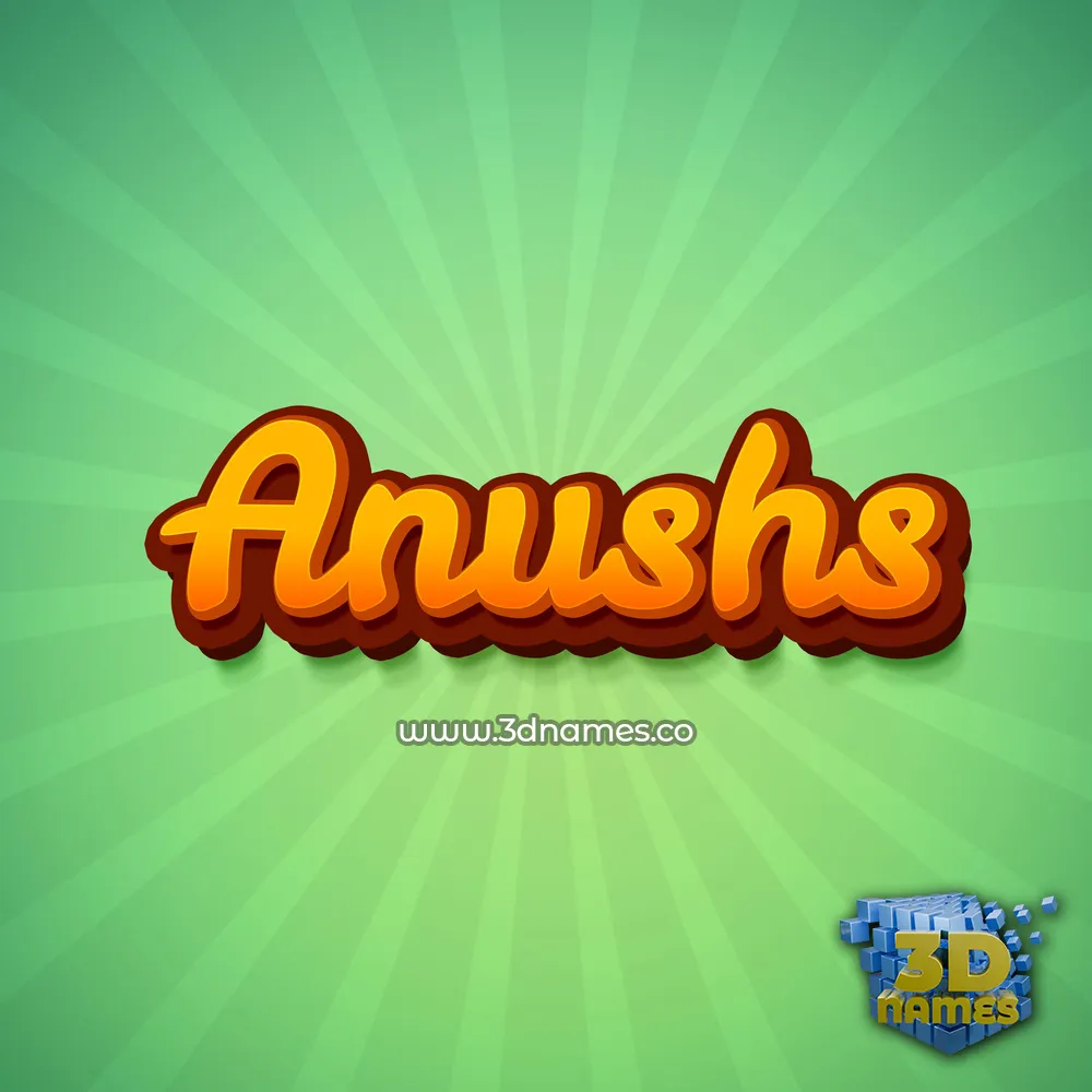 anushs in Green Rays style - 3D name wallpaper