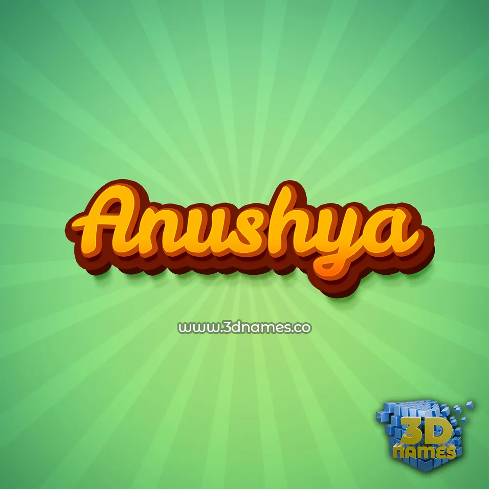 anushya in Green Rays style - 3D name wallpaper