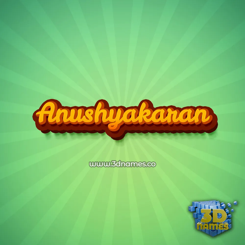 anushyakaran in Green Rays style - 3D name wallpaper
