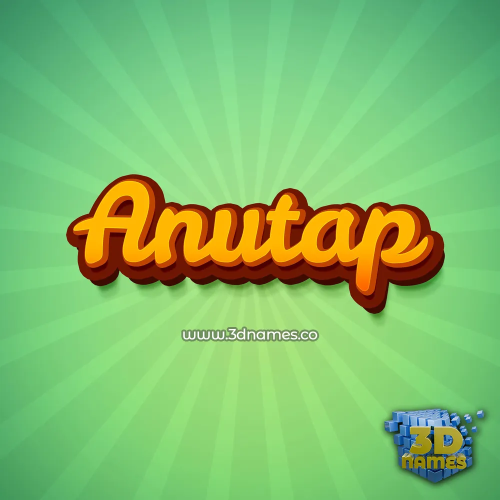 anutap in Green Rays style - 3D name wallpaper