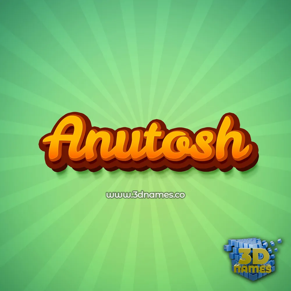 anutosh in Green Rays style - 3D name wallpaper