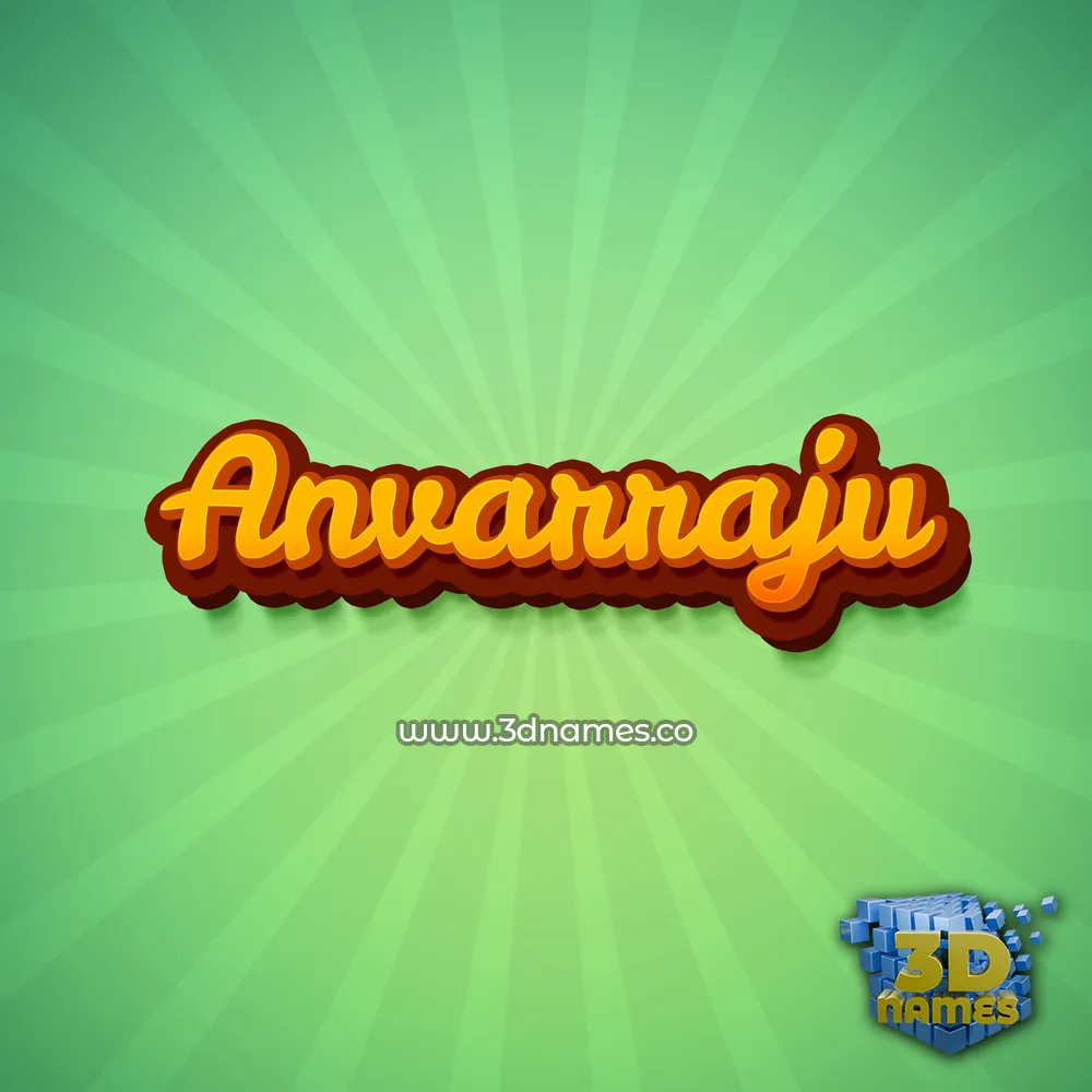 anvarraju in Green Rays style - 3D name wallpaper
