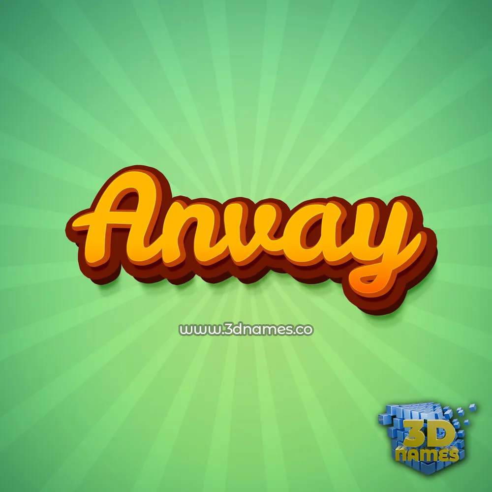 anvay in Green Rays style - 3D name wallpaper