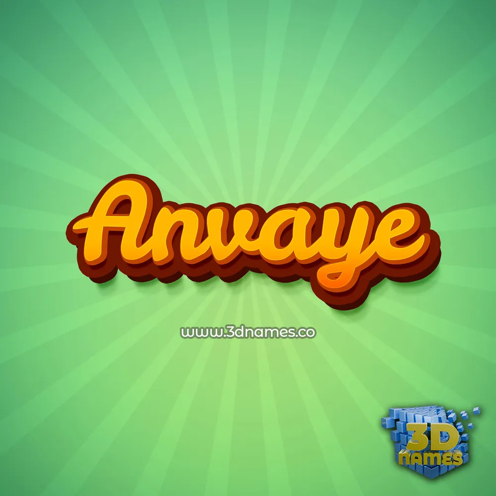 anvaye in Green Rays style - 3D name wallpaper