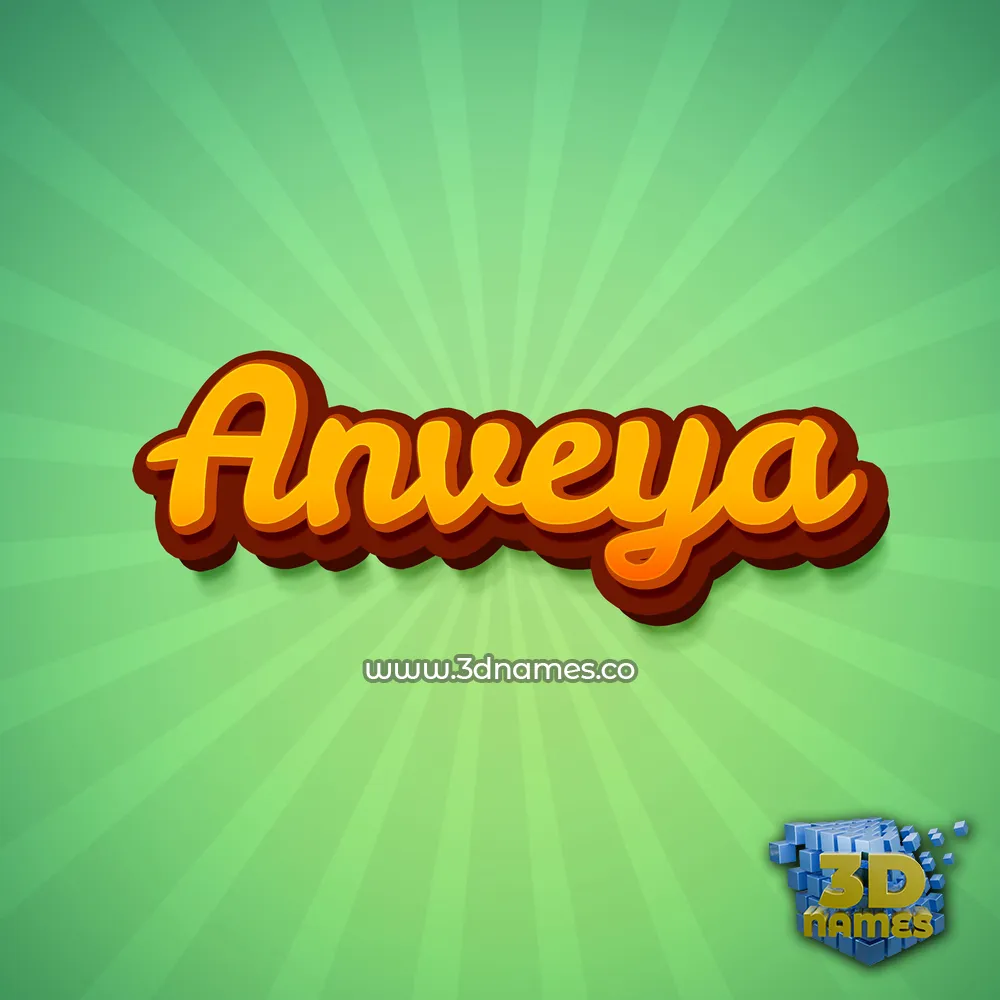 anveya in Green Rays style - 3D name wallpaper