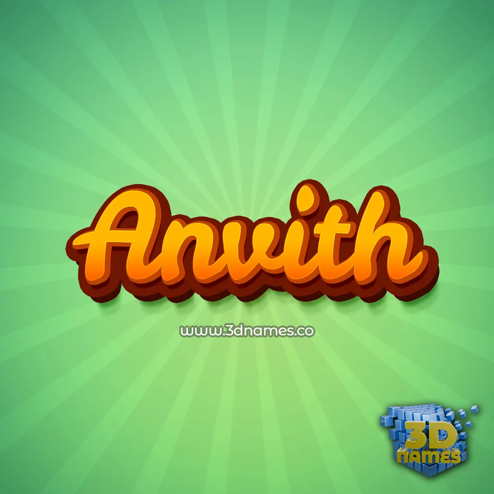 anvith in Green Rays style - 3D name wallpaper