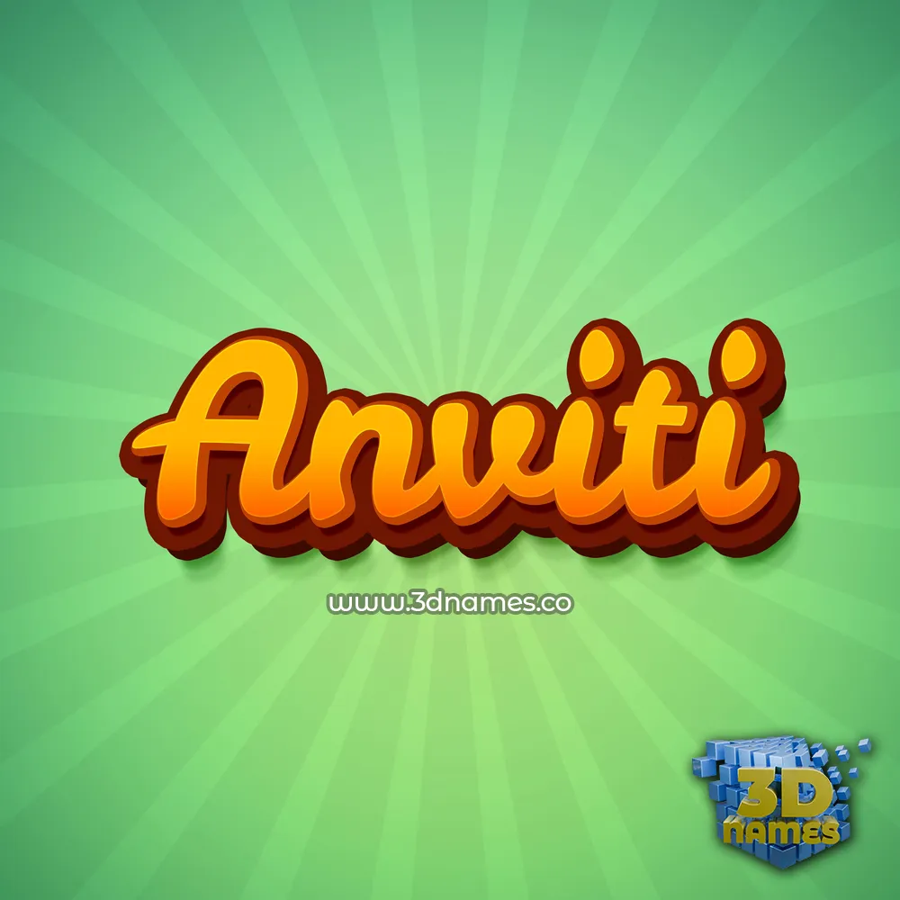 anviti in Green Rays style - 3D name wallpaper