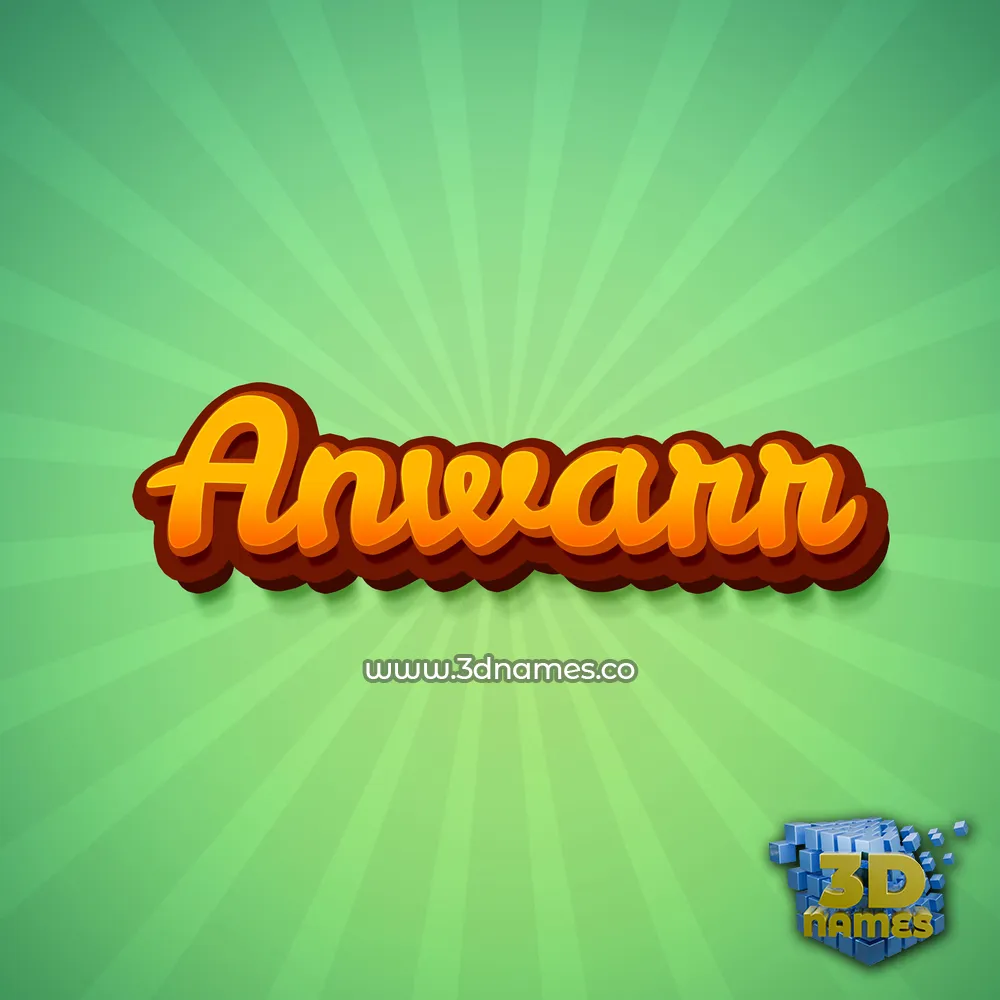 anwarr in Green Rays style - 3D name wallpaper