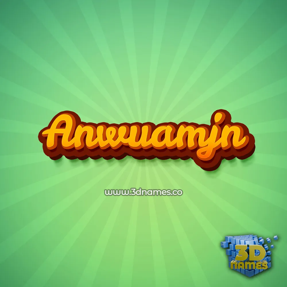 anwuamjn in Green Rays style - 3D name wallpaper
