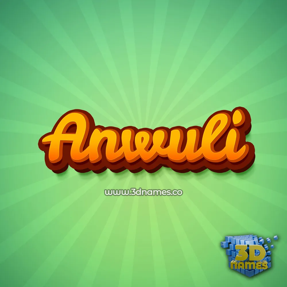 anwuli in Green Rays style - 3D name wallpaper