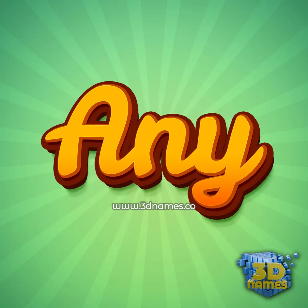 any in Green Rays style - 3D name wallpaper