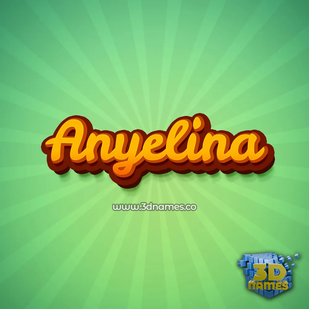 anyelina in Green Rays style - 3D name wallpaper