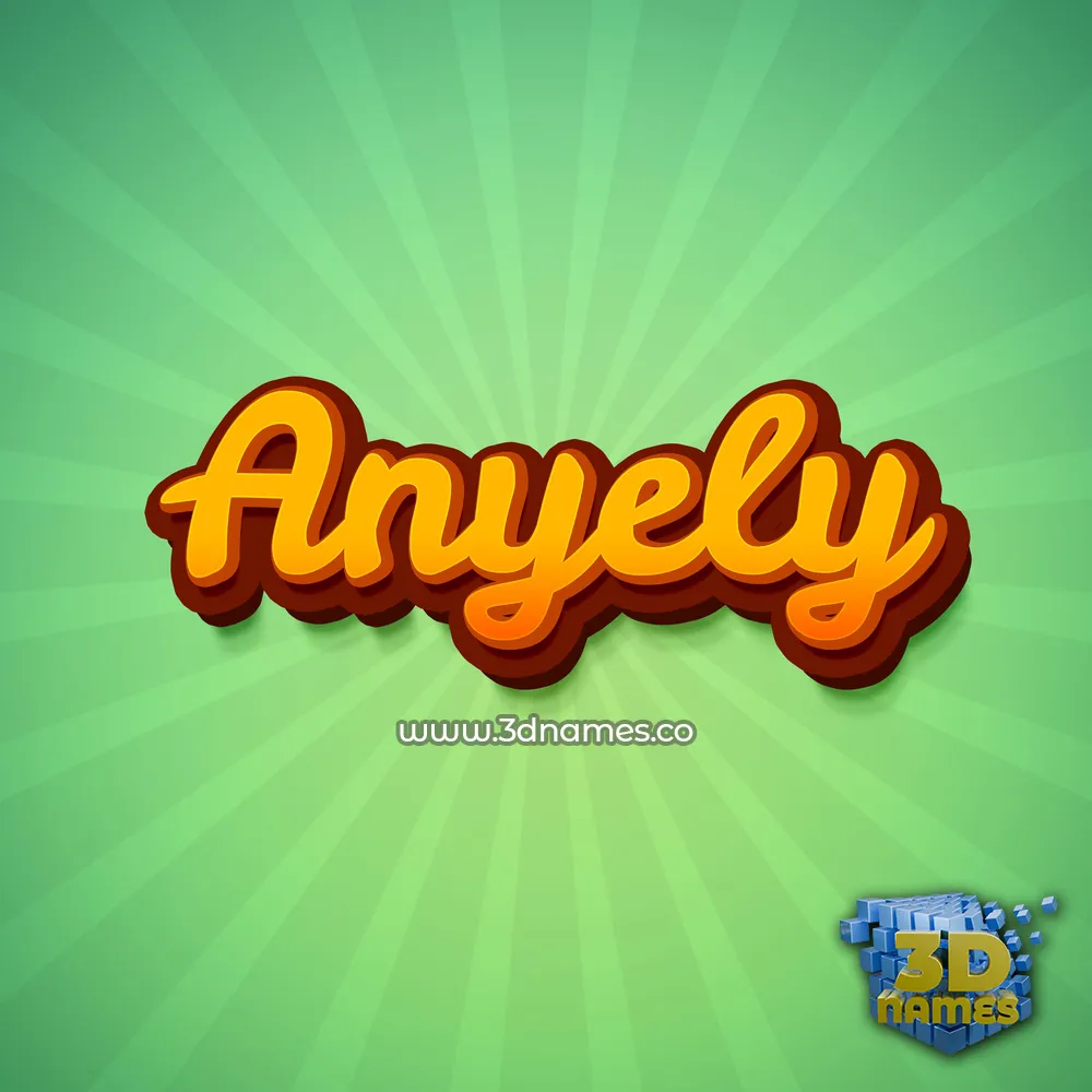 anyely in Green Rays style - 3D name wallpaper