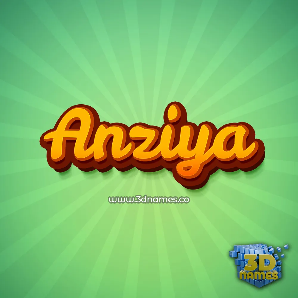 anziya in Green Rays style - 3D name wallpaper