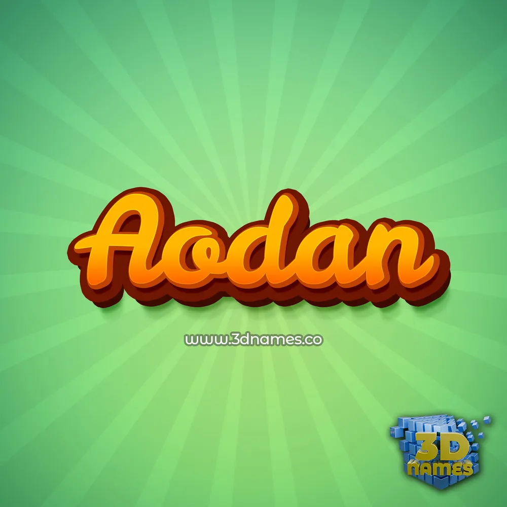 aodan in Green Rays style - 3D name wallpaper