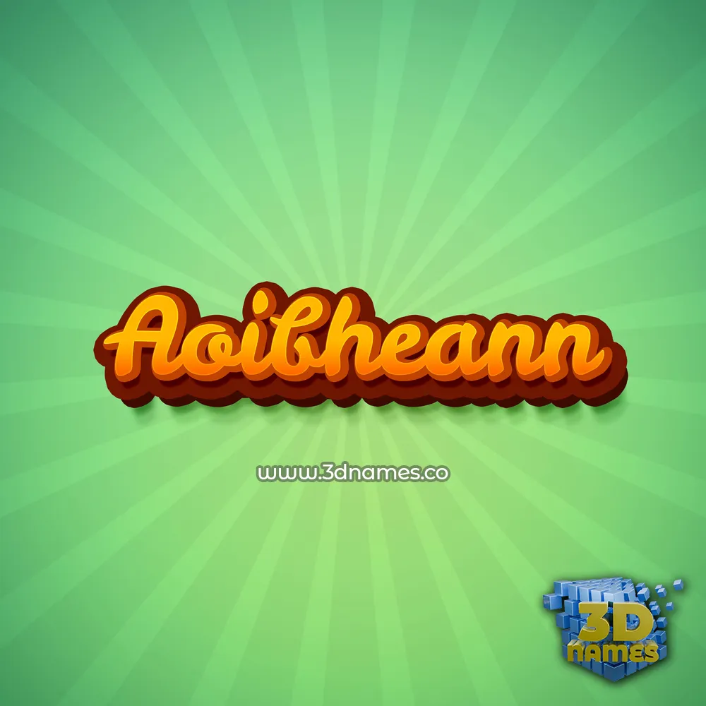 aoibheann in Green Rays style - 3D name wallpaper