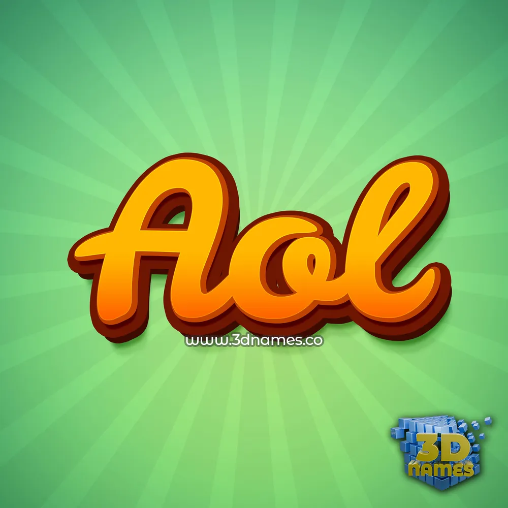 aol in Green Rays style - 3D name wallpaper