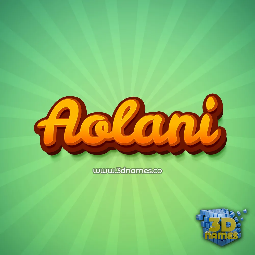 aolani in Green Rays style - 3D name wallpaper