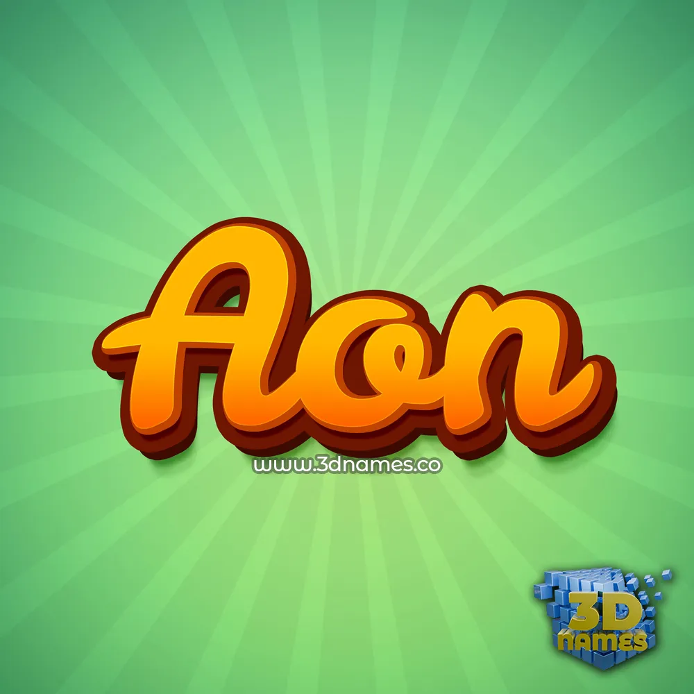 aon in Green Rays style - 3D name wallpaper