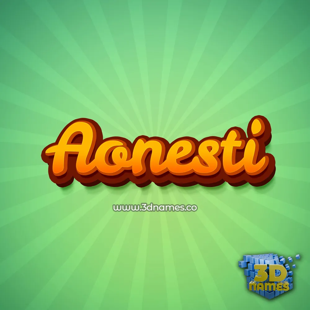 aonesti in Green Rays style - 3D name wallpaper