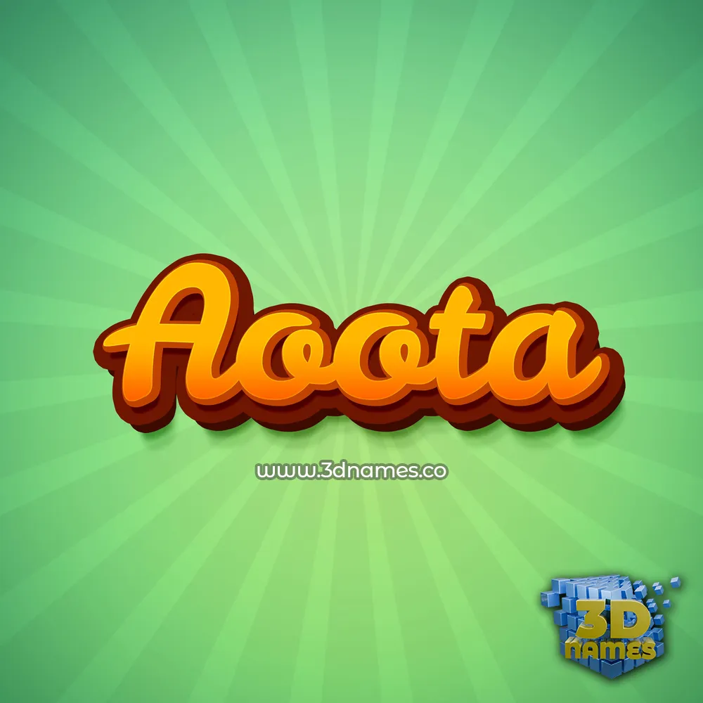 aoota in Green Rays style - 3D name wallpaper
