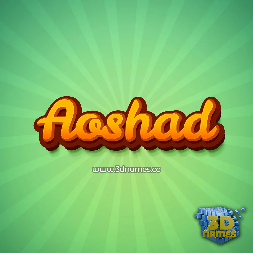 aoshad in Green Rays style - 3D name wallpaper